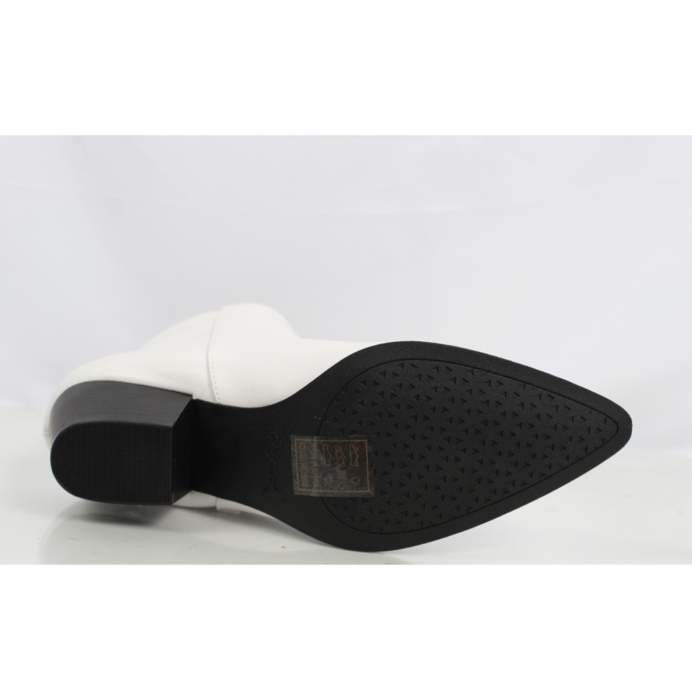 White Pointy Toe Cowboy Ankle Bootie - Picture 5 of 7